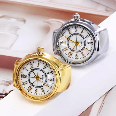 Dial Quartz Analog Watch Creative Steel Cool Elastic Quartz Finger Ring Watch • $1.99