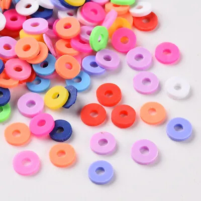 £2.79 • Buy Polymer Clay Disc Beads 6mm Flat Round 20g Approx 500 Beads Choice Of Colours