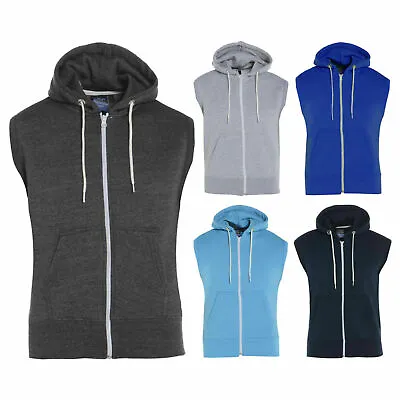 Men's Sleeveless Hooded Hoodie Casual Zipper Sweatshirt Gilet Top • $13.67