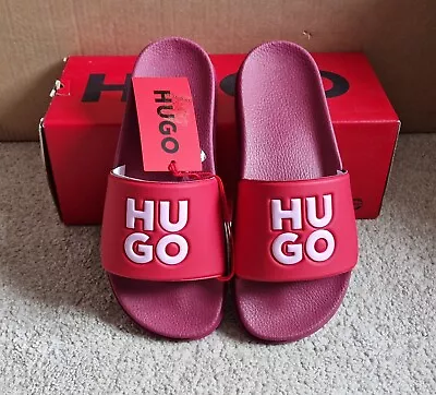 Hugo Boss Match Italian Pool Sliders UK 7 Flip Flops Slides Sandals RRP £79 BNIB • £39.99