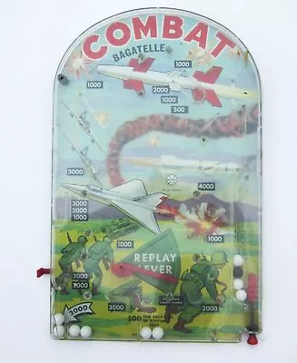 Vintage Marx COMBAT Bagatelle Pinball Game Good Condition 1950s 1960s Army War • $13.90