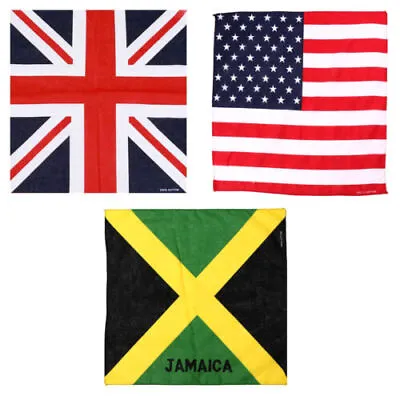 Union Jack USA Jamaica Flag Bandanna Neck Wrist Wrap Headwear Band Scarf  • £2.50