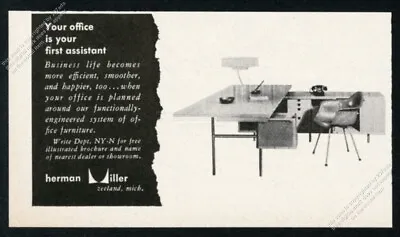 £9.88 • Buy 1953 Charles Eames Chair George Nelson Modern Desk Photo Herman Miller Print Ad
