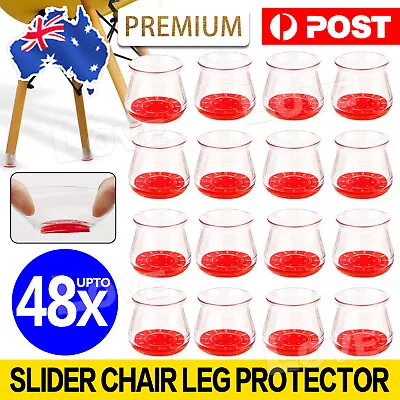 $15.45 • Buy 48pcs All Shape Chair Ruby Slider Chair Leg Protector For Hardwood Floors Fits