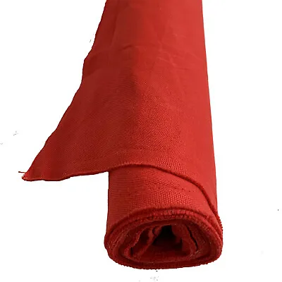 RED 14OZ 100% COTTON CANVAS WATERPROOF FABRIC Heavy Outdoor Tarpaulins Covers  • £8.99