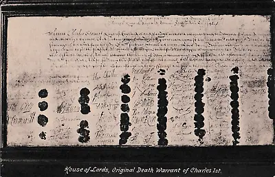 POSTCARD: ANTIQUE-The Royal Family: House Of Lords Original Death Warrant • £0.86