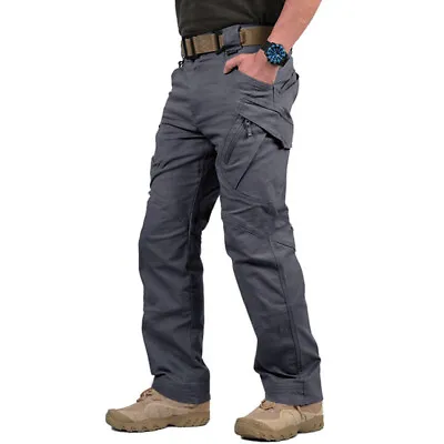 Men Tactical Cargo Pants Outdoor Hiking Soldier Multi Pocket Work Combat Trouser • $19.99