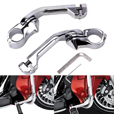 Chrome Highway Foot Pegs Peg 1 1/4  32mm Long Angled Mount Kit For Harley Honda • $36.61