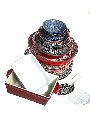 $124.95 • Buy Dinner Set Of 22 Pieces Lovely Moroccan Colours And Design Porcelain