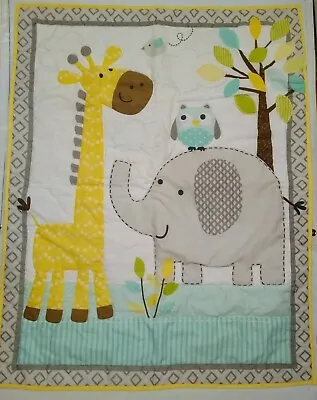 $70 • Buy Garanimals Giraffe Elephant Owl Baby Blanket Quilt Comforter Nursery Bedding 