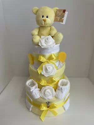 Lemon Unisex 3 Tier Nappy Cake Baby Gift Other Colours Available • £42.99