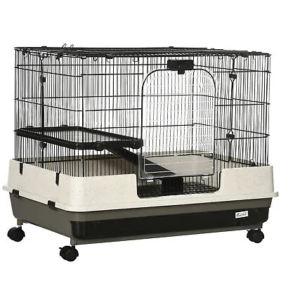 £65.99 • Buy PawHut Small Pet Animal Cage W/ Metal Wire Top Platform Removable Tray 4 Wheels