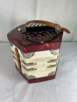 Vintage SCHOLER Made In East Germany CONCERTINA Squeeze Box Button Accordion • $33