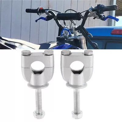 Silver 22mm 7/8  Handlebar Risers Clamp CNC Aluminium For Harley Kawasaki Honda • $18.99