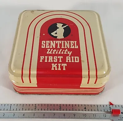 Vintage Sentinel  Utility First Aid Kit Tin Box Made In USA • $14.99