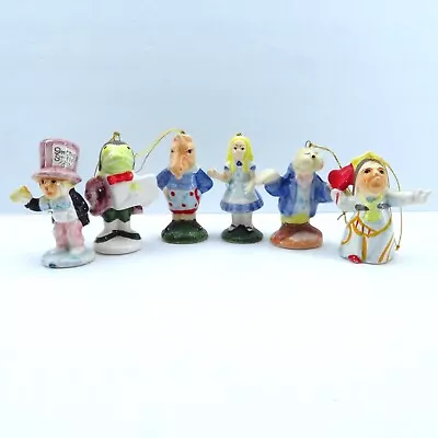 Alice In Wonderland Vtg Christmas Ornaments Lot Set Of 6 Mad Hatter Queen Hearts • $39.99