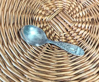 Vintage Silver Plated WM Rogers Birth IS Record Baby Spoon Stork Patrick 1981 • $9