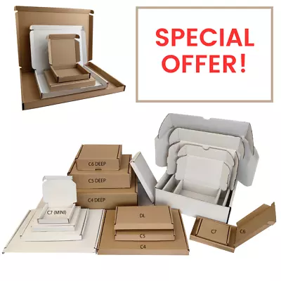 Royal Mail Pip Large Letter Cardboard Shipping Box C4 C5 C6 C7 Dl & Deep Boxes • £5.26