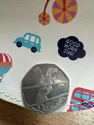 Rare. Circulated. 50 Pence Coin. London Olympics Horse Hurdles. 2011 Coin. • £5
