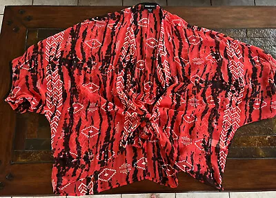 $24 • Buy Fifteen Twenty 100% Silk Drape-Front Kimono Shawl, Size Large