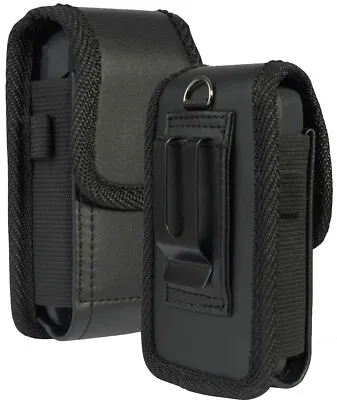 Black Leather Case Pouch Belt Clip For Kyocera DuraXV Extreme E4810 E4830 E4610 • $14.95