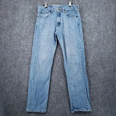 Wrangler Jeans Mens 31x32 Straight Leg Light Wash Zip Fly Mid Rise Blue Denim • $14.99