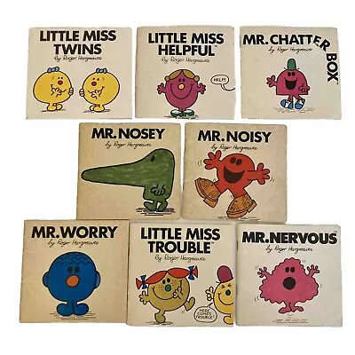 Lot Of 8 Vtg Little Miss & Mr. Men Books Roger Hargreaves Twins Helpful Nosey • $19.97