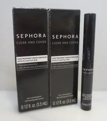 Sephora Clear And Cover Acne Treatment Cream Concealer 9 Almond 0.12 Oz Lot Of 2 • $26