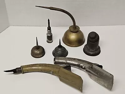 7 Piece Lot Of Vintage Oil Cans Eagle 99 Plews Spouts Unmarked • $24.99