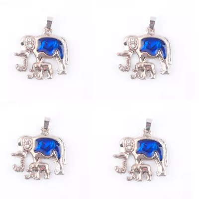 4Pcs Dangle Pendants Abalone Shell Blue Bead Elephant Pendant Charm Jewelry • $0.99