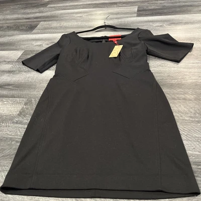 Z Spoke Zac Posen Womens Short Sleeve Scoop Neck Dress Black Size 12 • $17.99