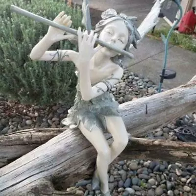 Sitting Fairy Garden Statue Outdoor Ornament Patio Decor Beauty Sculpture  Hot. • £12.83