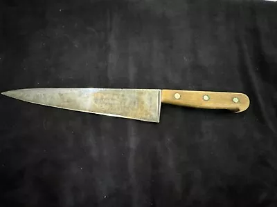 Vintage JA Henckels Twin Works #108 10” Blade~Chef’s Knife Wood Handle • $90