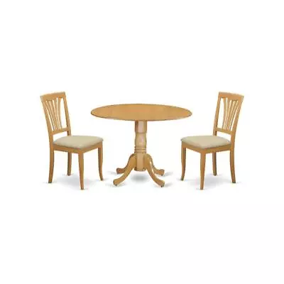 DLAV3-OAK-C 3 PC Small Kitchen Table And Chairs Set-small Kitchen Table Plus... • $314.98