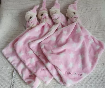 4 X Mothercare Pink Bedtime Bear Comforter Stars Star Blankie Rattle Teddy • £20