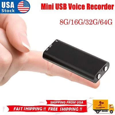 8/16/32GB Mini Spy Audio Recorder Voice Activated Office Listening Device 352Hrs • $15.99