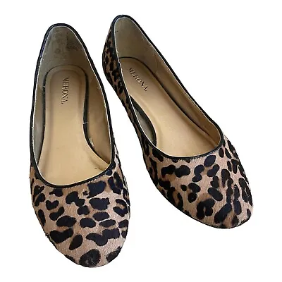 MERONA Cheetah Leopard Animal Calf Hair Flats Casual Shoes Women Size 7.5 • $34.55