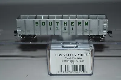 N Scale Fox Valley Models Southern Silver Sided Woodchip Gondola 1361 C36842 • $24.99