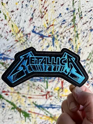 Metallica Iron On Patch Electric Blue On Black Embroidered • $5.99