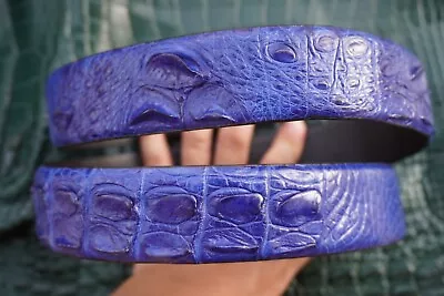 Light Blue Real Hornback Alligator Crocodile  Skin Leather Men's Belt - W 1.5  • $76