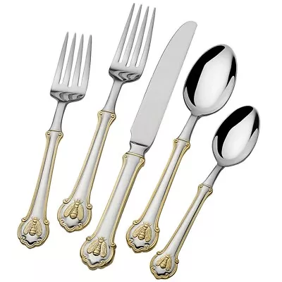 Wallace Napoleon Bee 24kt Gold Accent 18/10 Stainless Steel 45-piece Flatware  • $198.99