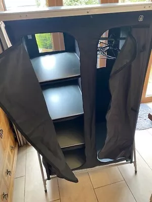 Hi-Gear Elite Portable Folding Wardrobe With Rail & 4 Shelf Storage • £50