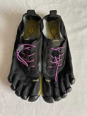 Vibram FiveFingers Women's V-Run Shoe (Black/Yellow/Purple) Size 40 EU 8.5 US • $20