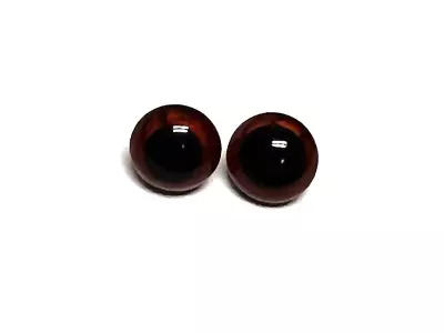 1 Pair LT Brown & Black Glass Teddy Bear Eyes W Wire 8MM 1/4 Inch Across • $6.50