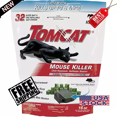 Mouse Mice Rat Killer 32 Blocks Bait Poison Rodent Station Trap Control 0.5-oz • $24