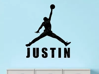 Personalized Air Jordan Basketball Wall Decal 20x26.Customized With Your Nam • $33.90