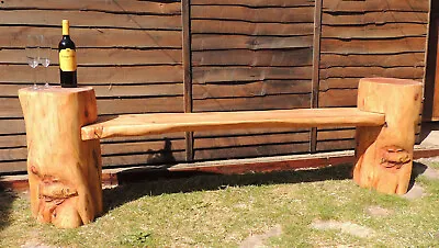 £380 • Buy Chainsaw Carving Solid Wood Garden Bench With Fish Reeds Bulrushes Redwood 