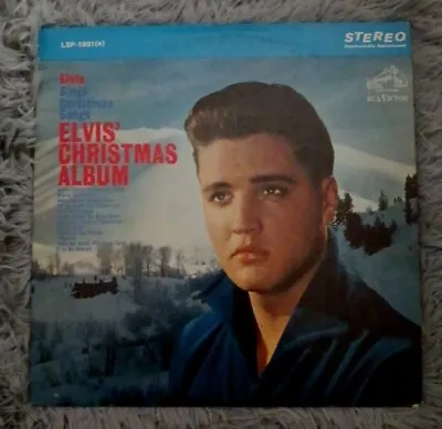 ELVIS Vintage Vinyl Record  ELVIS' CHRISTMAS ALBUM  (1964) LP LSP-1951(e) • $8.95