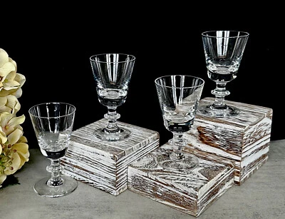 $79.97 • Buy Set Of Four (4) Val St Lambert Crystal State Plain 3 3/8  CORDIAL Glasses