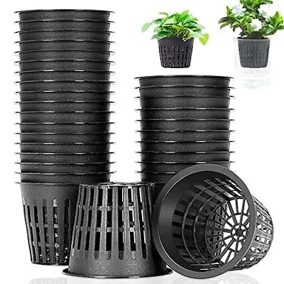 50PCS 3Inch Heavy Duty Net PotsHydroponic CupsGarden Plastic Slotted Mesh Net • $14.60